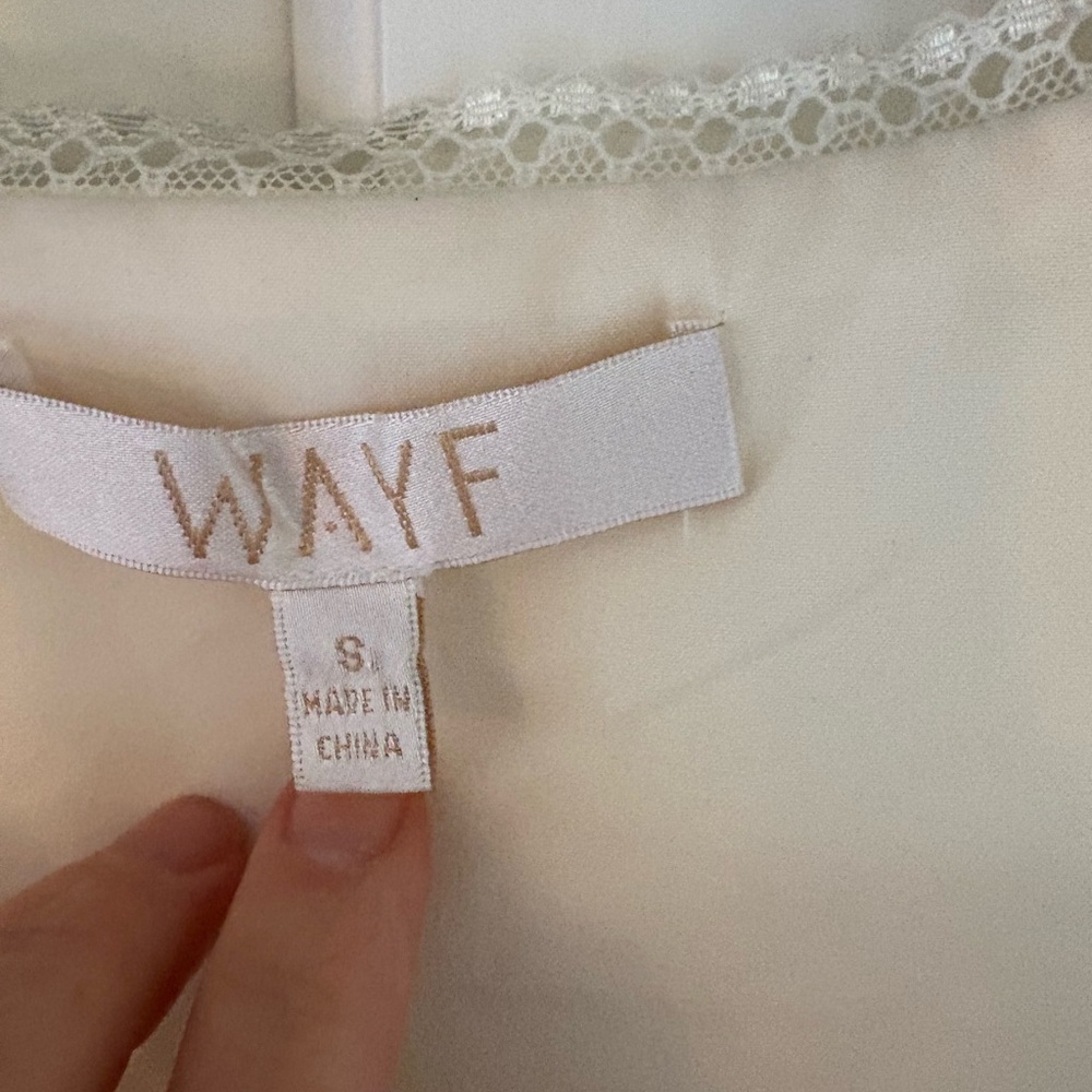 Wayf Cream Lace-Trimmed Peter Pan Collared mini dress - Picture 3 of 3